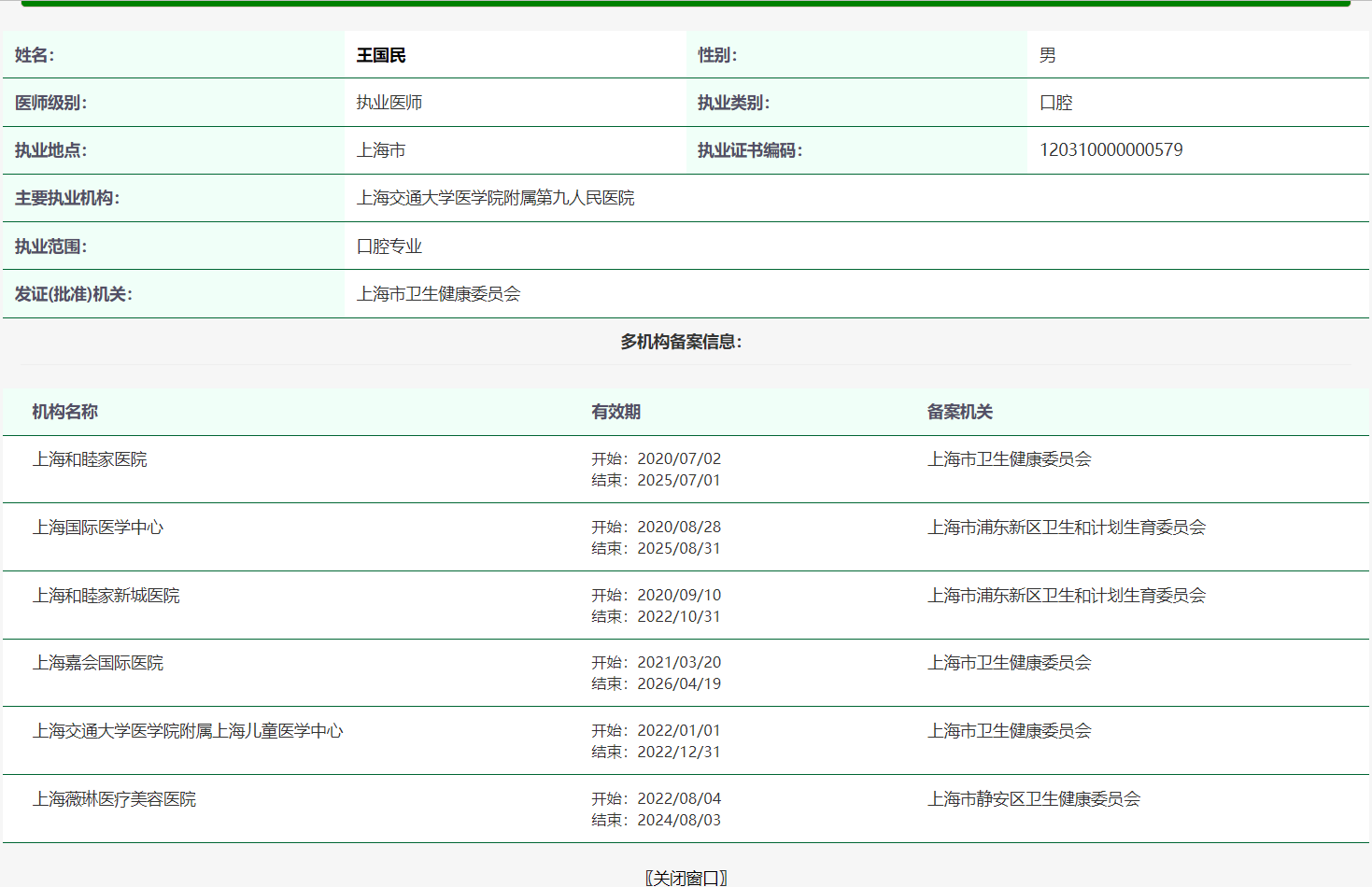 图片说明：医生执业注册信息查询【附近医生查询案例】-1