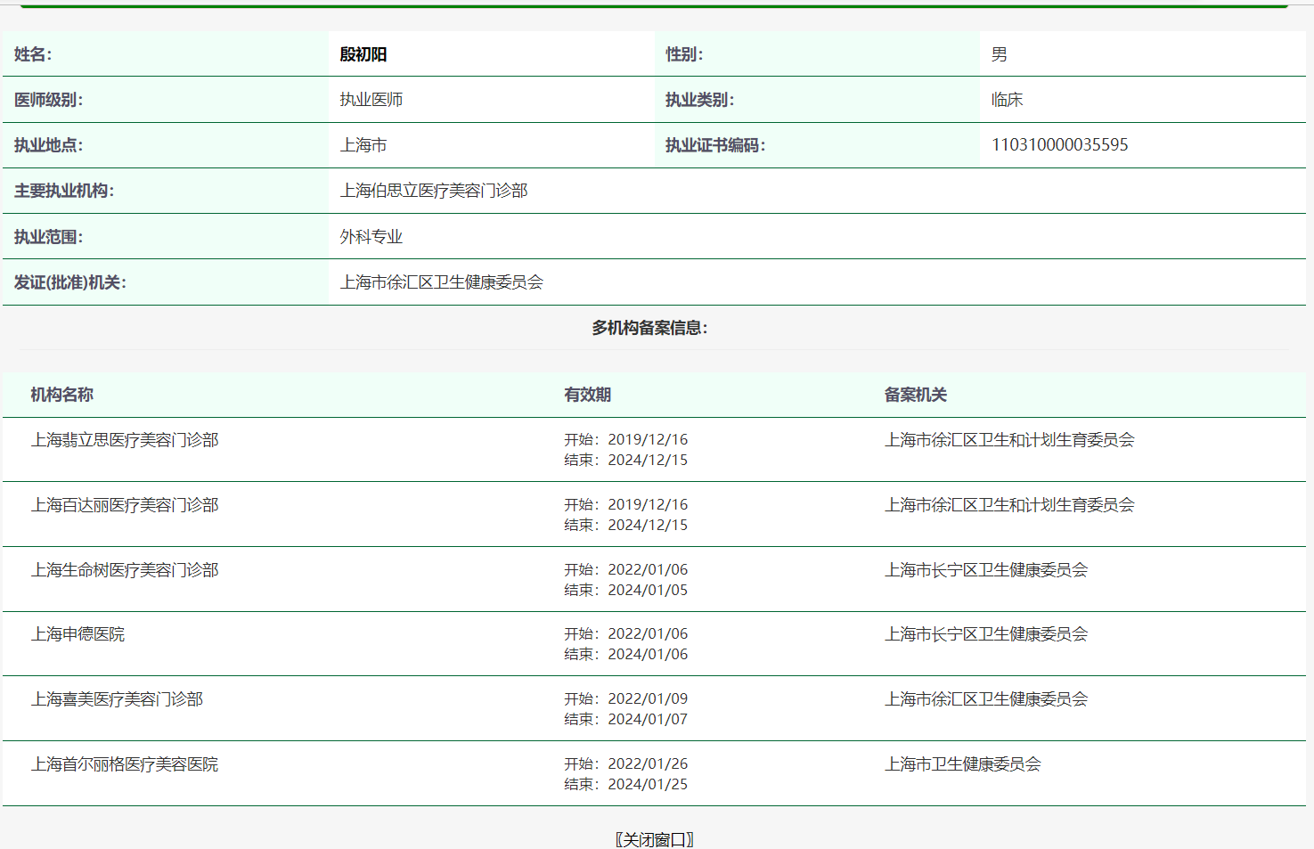 图片说明：医生执业注册信息查询【附近医生查询案例】-1
